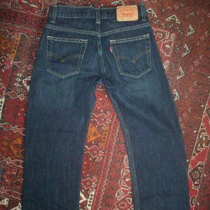 Levis 505 Straight Leg Jeans Dark Blue Jeans Pants Boys Size 12 Regular 26x26